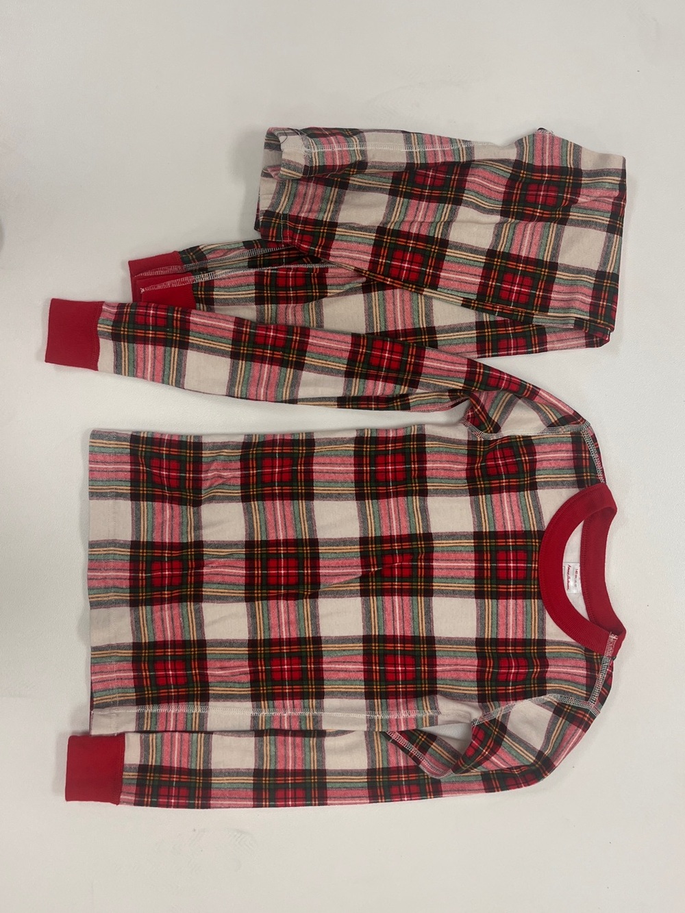 Hanna Andersson Red and Cream Plaid Kids Pajama Set
